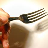 holding a fork