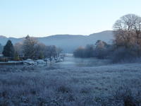 lakeside winter scene