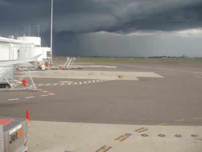 airport storm clouds