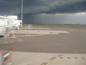 airport storm clouds