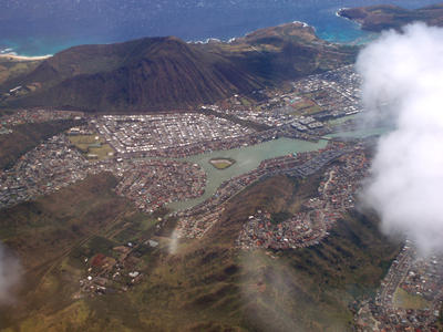 flying above hawaii