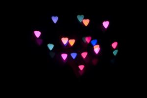 Heart shaped bokeh colours