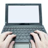 netbook computer typing