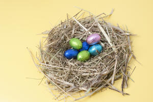 Chocolate Easter Eggs In Nest