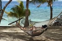 Relaxing in a hammock