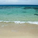 Idyllic sandy beach and blue ocean