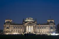 floodlit reichstag