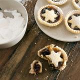 Eating delicious fresh baked Christmas mince pies