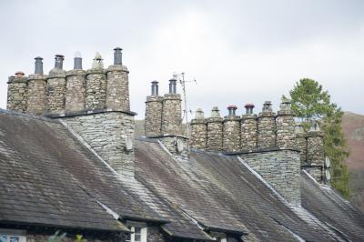 Roofs and chimney pots on Cumbrian cottages