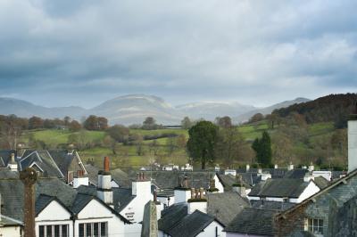 View over the rooftops of Hawkshead