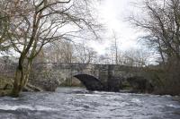 Skelwith Bridge with the river in spate