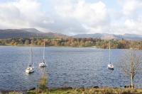 Yachts in Windermere Lake in the Lake District
