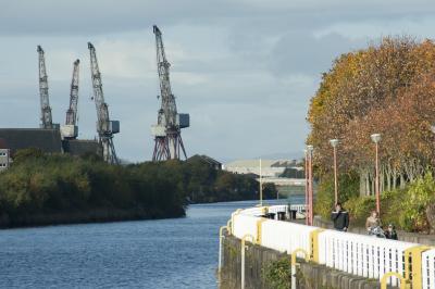 Clyde shipyards in Glasgow Scotland