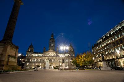 George Square, Glasgow night scene