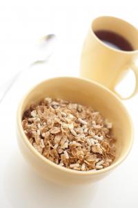 Breakfast cereal and coffee