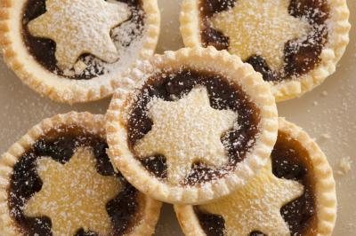 Background texture of Christmas mince pies
