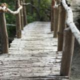 Rustic old foot bridge