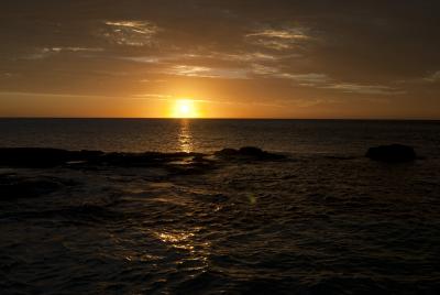 Golden ocean sunset