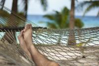 Feet up in a hammock