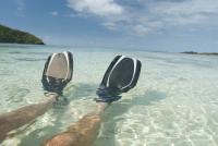 Snorkel Fins in the sea