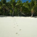 Footprints on a tropical beach
