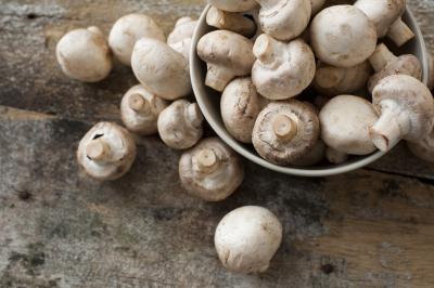 Fresh white button or field mushrooms
