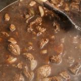 Pot of rich brown beef stew