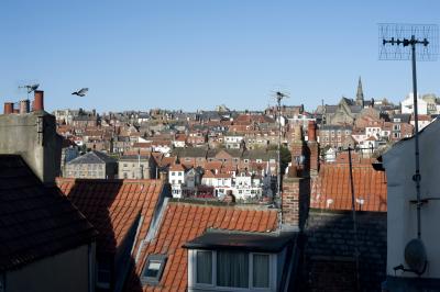 View over rooftops of a town