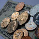 dollar and coins