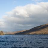 Scenic landscape view of Lake Coniston, Cumbria