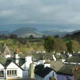 View over the rooftops of Hawkshead village