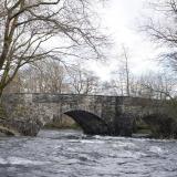 Skelwith Bridge with the river in spate