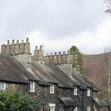 Row of quaint stone cottages at Skelwith Bridge