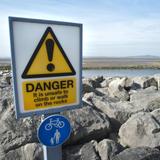 danger sign coastal defences