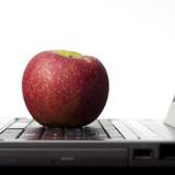 Apple On A Laptop