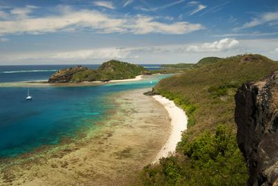 View along a beach in Fiji